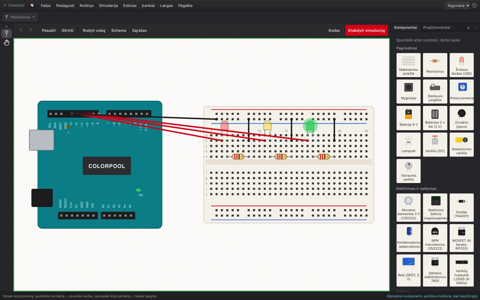Colorpool Circuits with an example project open
