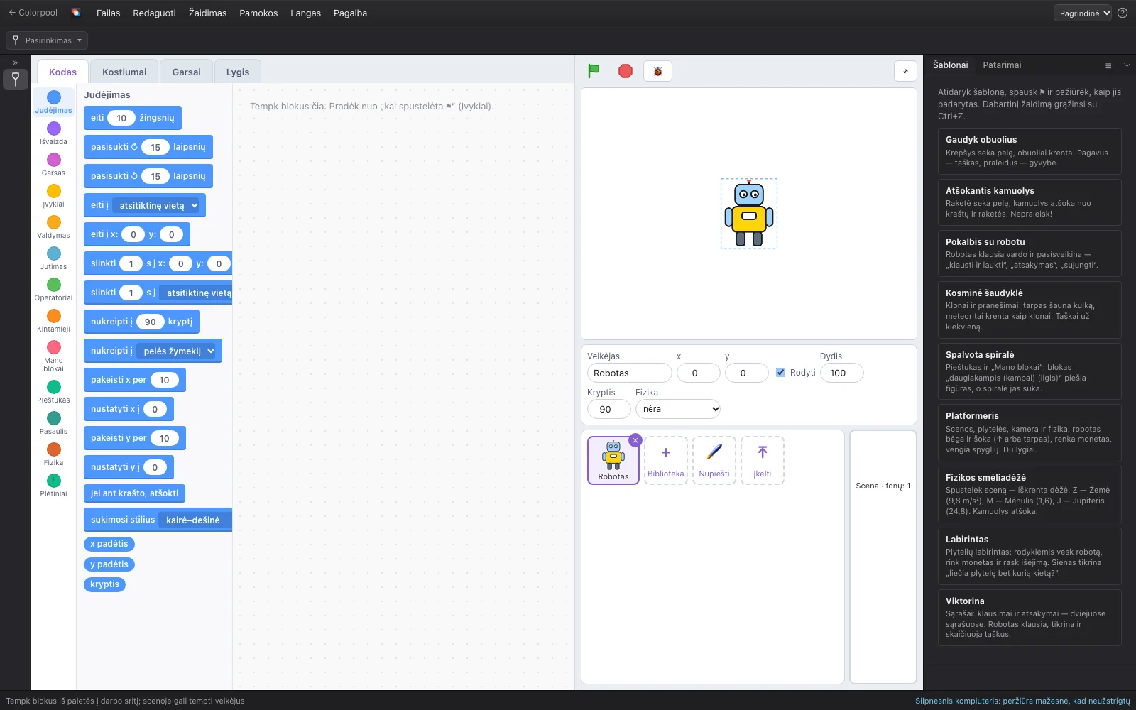Colorpool Games with an example project open
