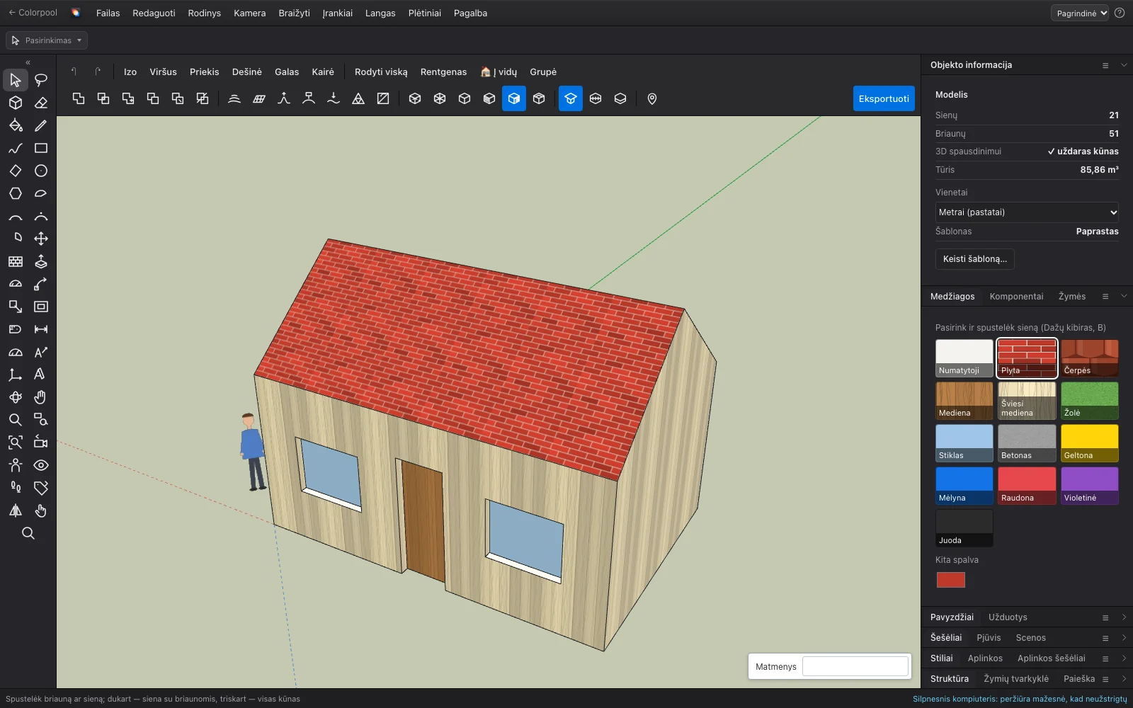 Colorpool Model with an example project open